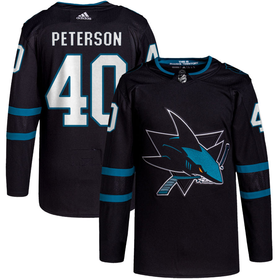 Jacob Peterson San Jose Sharks adidas Alternate Primegreen Authentic Pro Jersey - Black