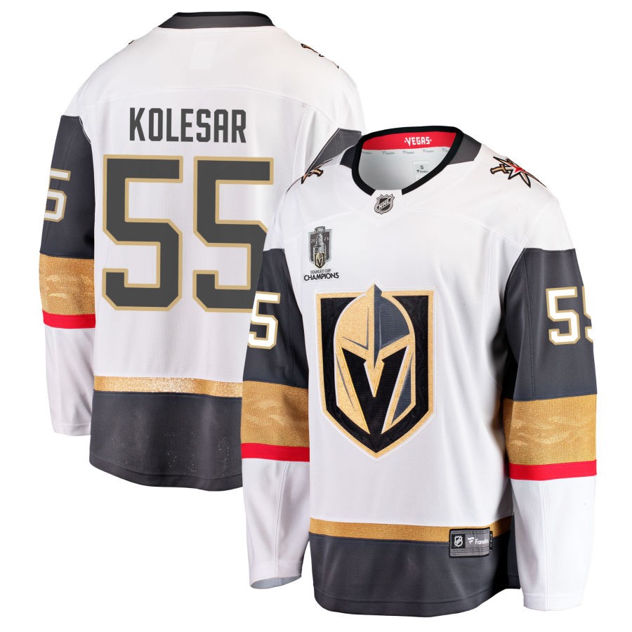 Keegan Kolesar  Vegas Golden Knights Fanatics Branded 2023 Stanley Cup Champions Away Breakaway Jersey - White