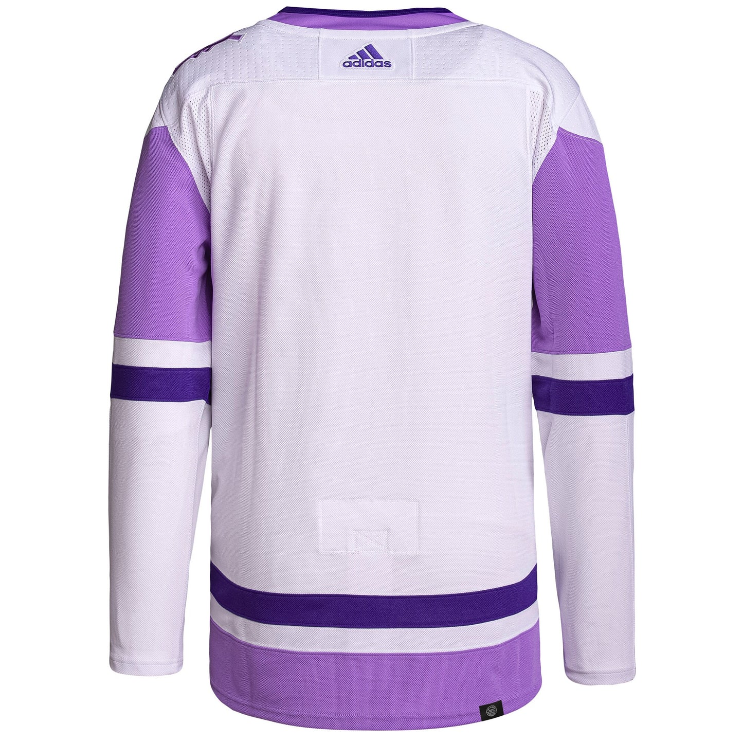 Winnipeg Jets adidas Hockey Fights Cancer Primegreen Authentic Blank Practice Jersey - White/Purple